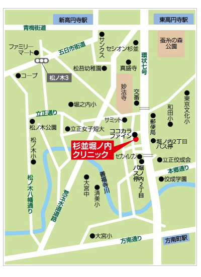 杉並堀ノ内クリニック地図
